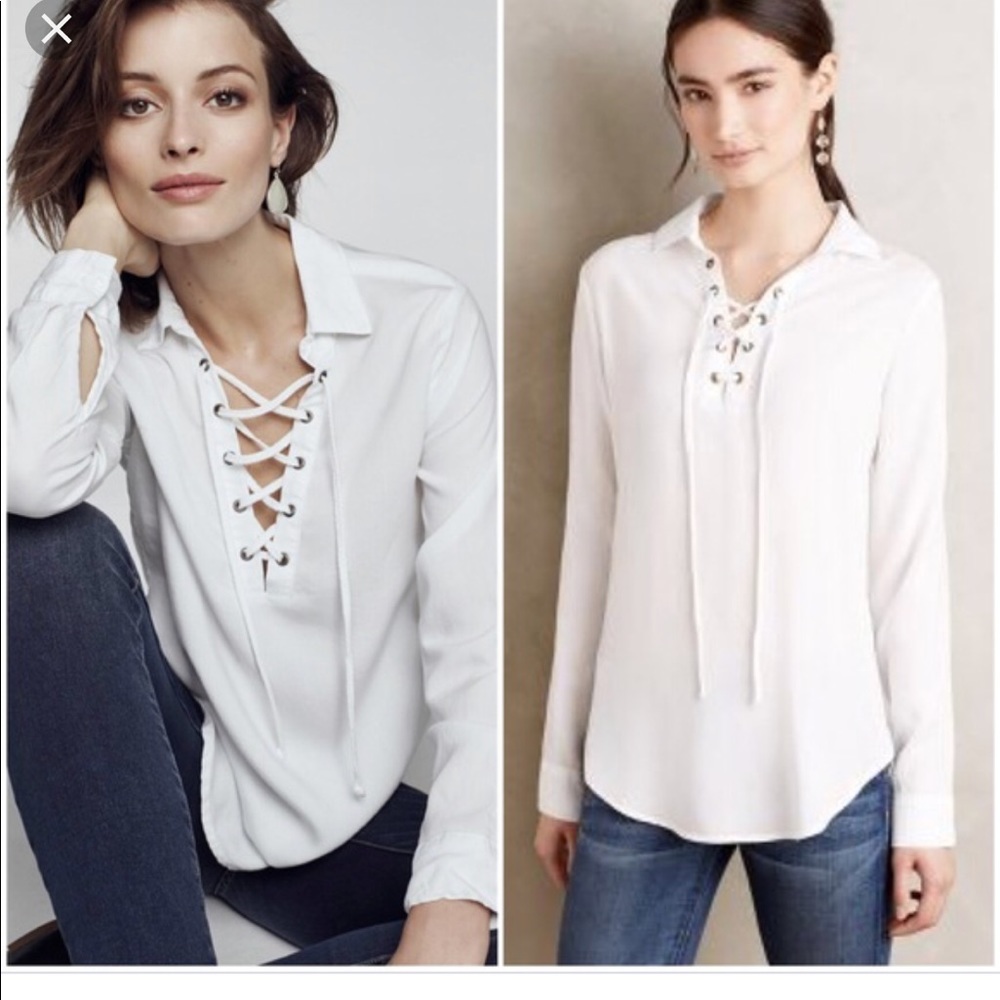 NWOT cloth and stone lace up shirt